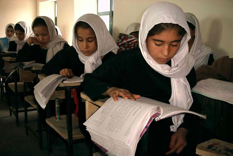 Afghan female students in class